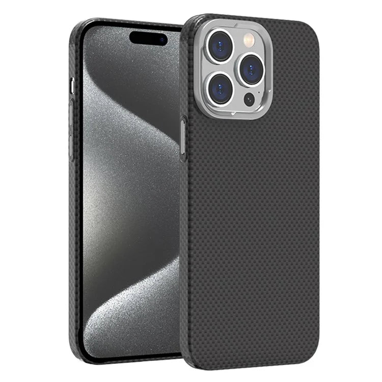 For iPhone 15 Pro Case Carbon Fiber Pattern Hard PC Phone Cover Compatible with MagSafe