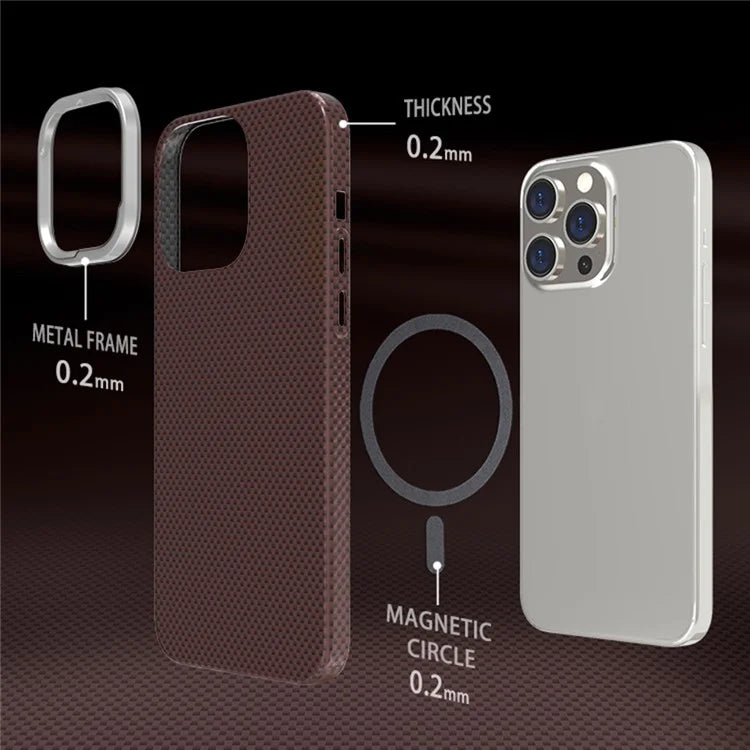 For iPhone 15 Pro Case Carbon Fiber Pattern Hard PC Phone Cover Compatible with MagSafe
