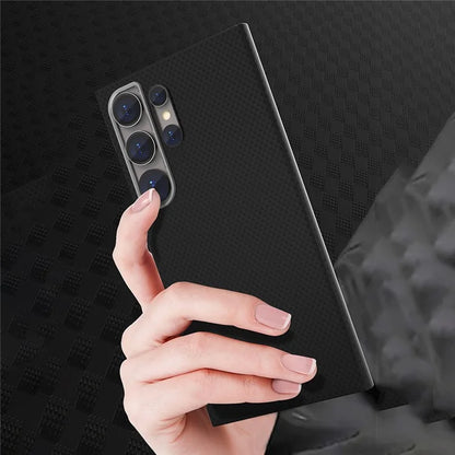 For Samsung Galaxy S24 Ultra Case Compatible with MagSafe Carbon Fiber Pattern Hard PC Phone Cover