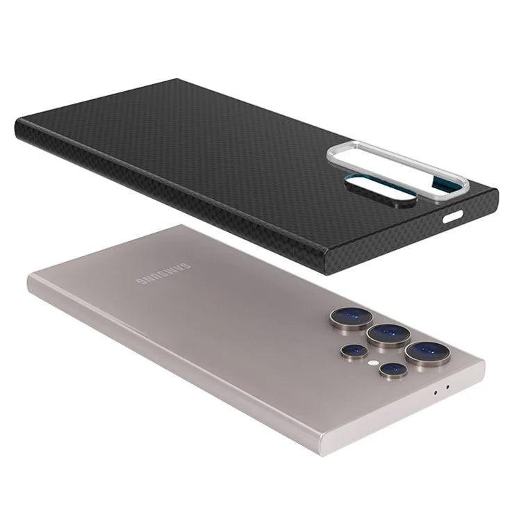 For Samsung Galaxy S24 Ultra Case Compatible with MagSafe Carbon Fiber Pattern Hard PC Phone Cover