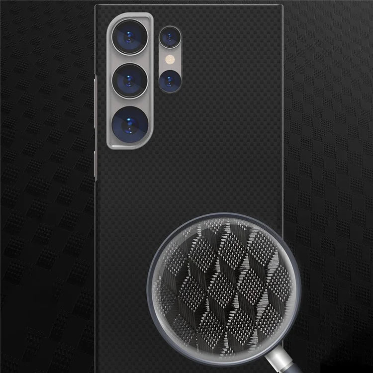For Samsung Galaxy S24 Ultra Case Compatible with MagSafe Carbon Fiber Pattern Hard PC Phone Cover