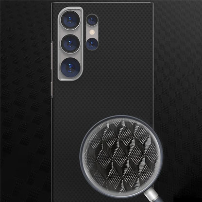 For Samsung Galaxy S24 Ultra Case Compatible with MagSafe Carbon Fiber Pattern Hard PC Phone Cover