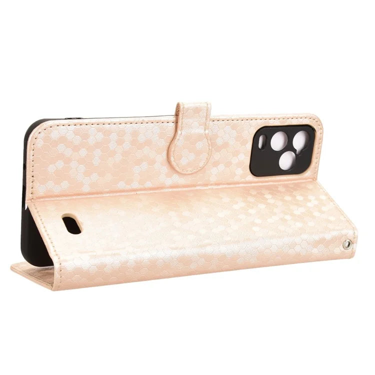 For BLU View 5 Pro Wallet Case Dot Pattern Imprint PU Leather Phone Cover