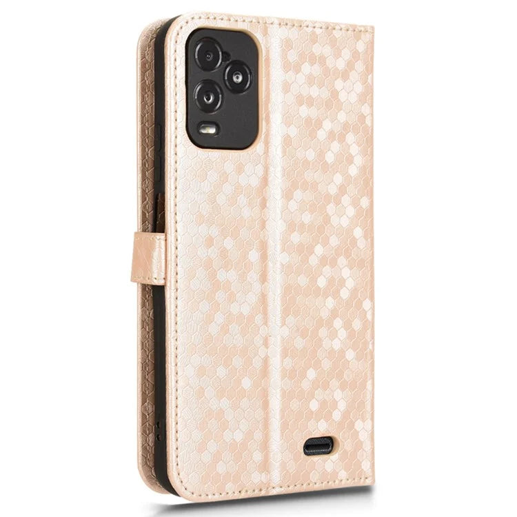 For BLU View 5 Pro Wallet Case Dot Pattern Imprint PU Leather Phone Cover
