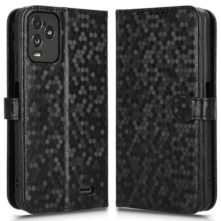 For BLU View 5 Pro Wallet Case Dot Pattern Imprint PU Leather Phone Cover