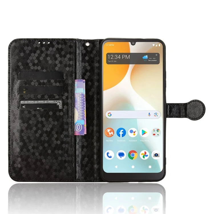 For BLU View 5 Pro Wallet Case Dot Pattern Imprint PU Leather Phone Cover
