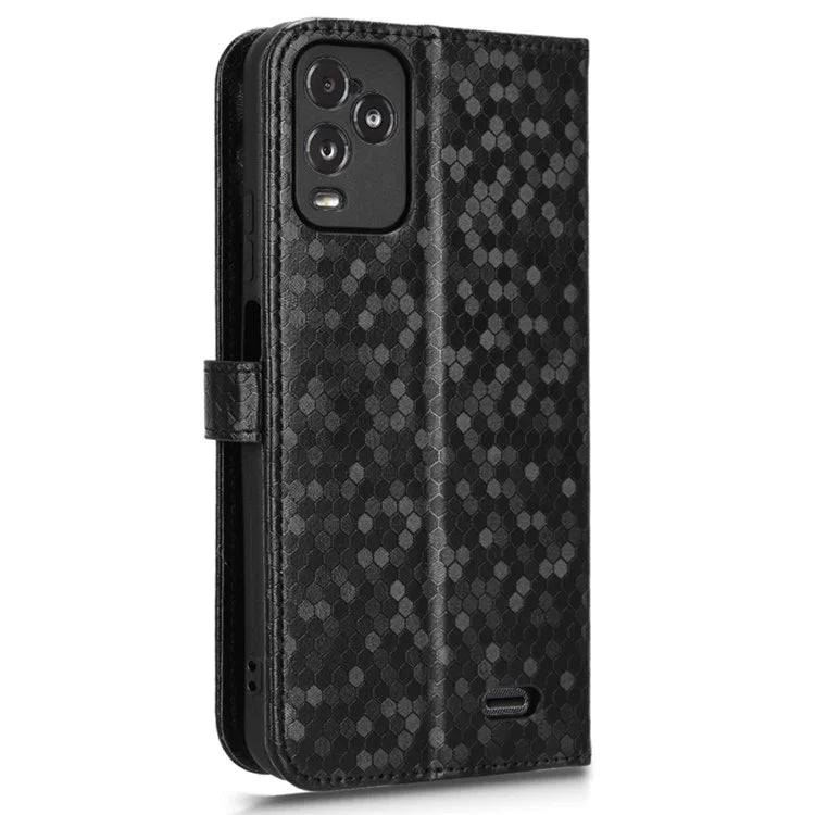 For BLU View 5 Pro Wallet Case Dot Pattern Imprint PU Leather Phone Cover
