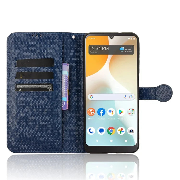 For BLU View 5 Pro Wallet Case Dot Pattern Imprint PU Leather Phone Cover