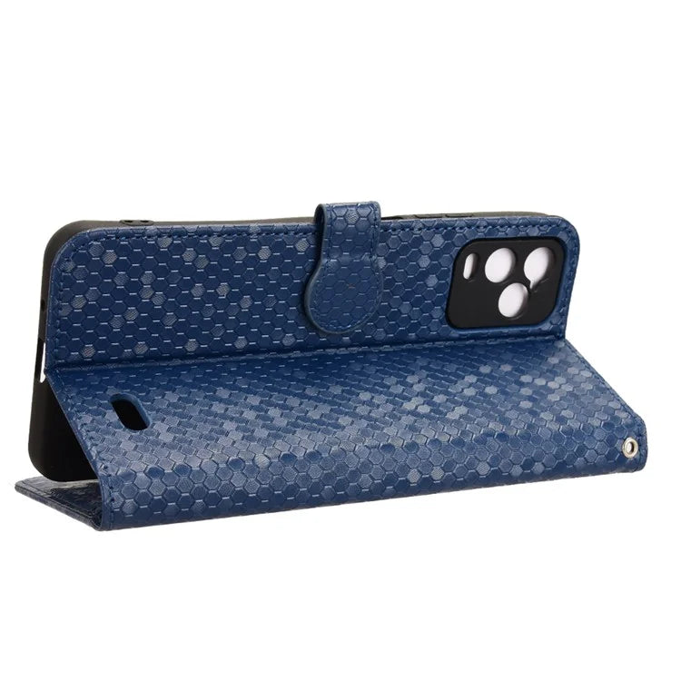 For BLU View 5 Pro Wallet Case Dot Pattern Imprint PU Leather Phone Cover