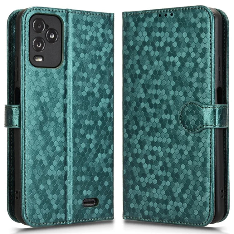 For BLU View 5 Pro Wallet Case Dot Pattern Imprint PU Leather Phone Cover