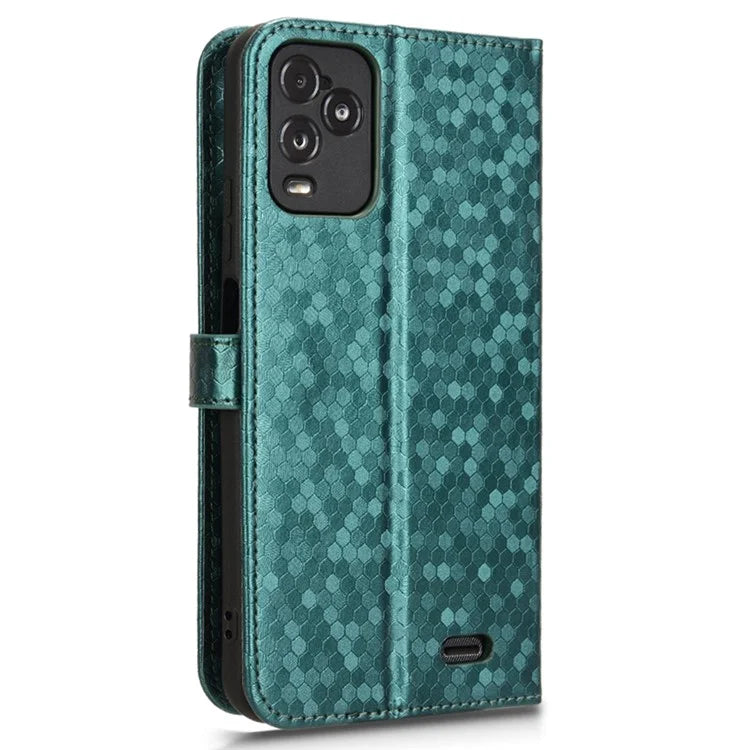 For BLU View 5 Pro Wallet Case Dot Pattern Imprint PU Leather Phone Cover