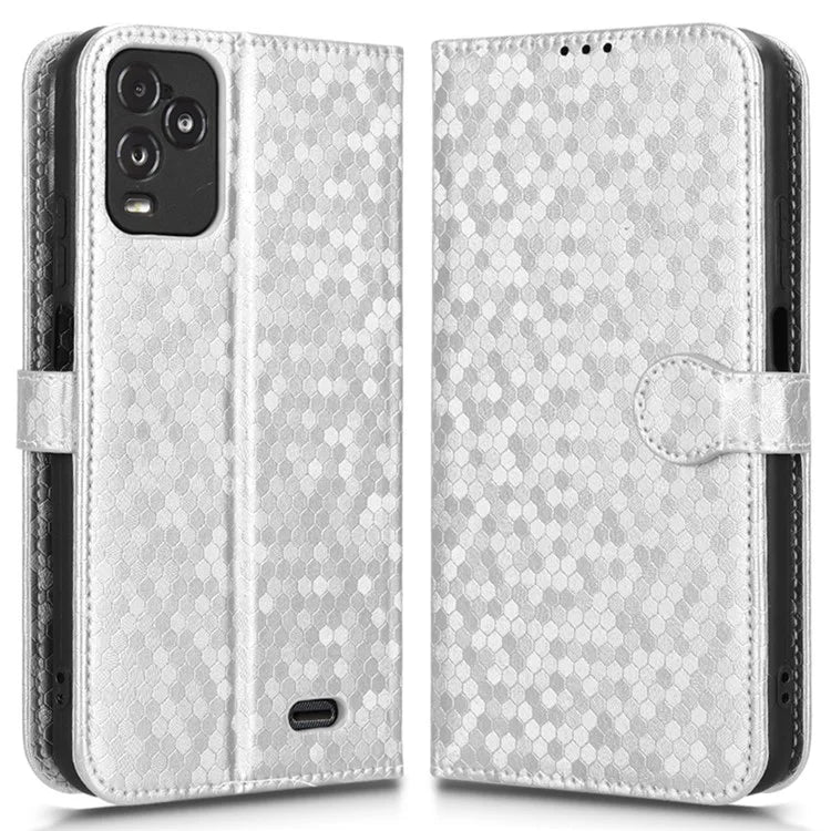 For BLU View 5 Pro Wallet Case Dot Pattern Imprint PU Leather Phone Cover