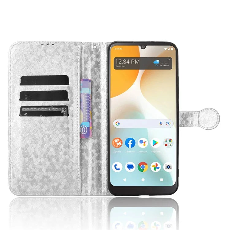 For BLU View 5 Pro Wallet Case Dot Pattern Imprint PU Leather Phone Cover