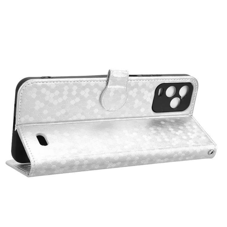 For BLU View 5 Pro Wallet Case Dot Pattern Imprint PU Leather Phone Cover