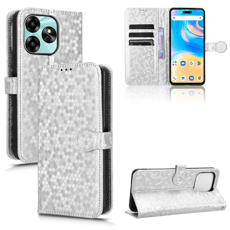 For Umidigi G6 Case Dot Pattern Imprint PU Leather Wallet Phone Cover