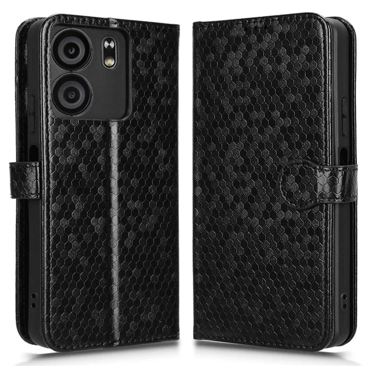 For BLU View 5 Phone Case Dot Pattern Imprint PU Leather Flip Wallet Cover