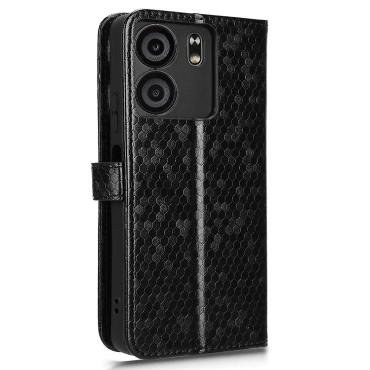 For BLU View 5 Phone Case Dot Pattern Imprint PU Leather Flip Wallet Cover