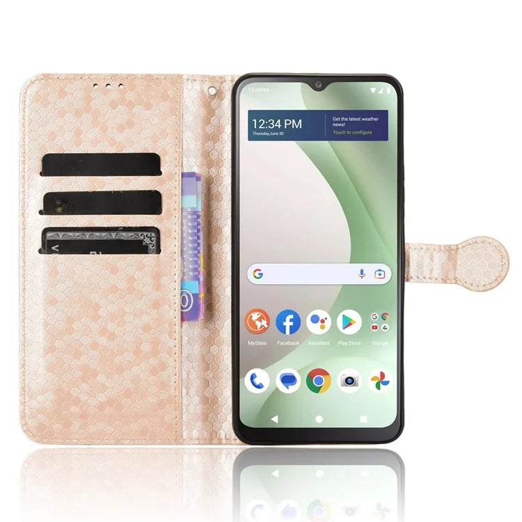 For BLU View 5 Phone Case Dot Pattern Imprint PU Leather Flip Wallet Cover