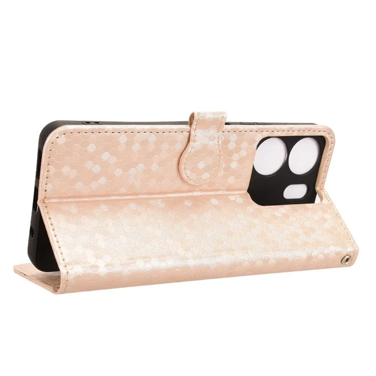 For BLU View 5 Phone Case Dot Pattern Imprint PU Leather Flip Wallet Cover