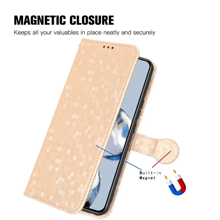 For BLU View 5 Phone Case Dot Pattern Imprint PU Leather Flip Wallet Cover