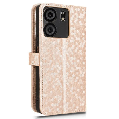 For BLU View 5 Phone Case Dot Pattern Imprint PU Leather Flip Wallet Cover