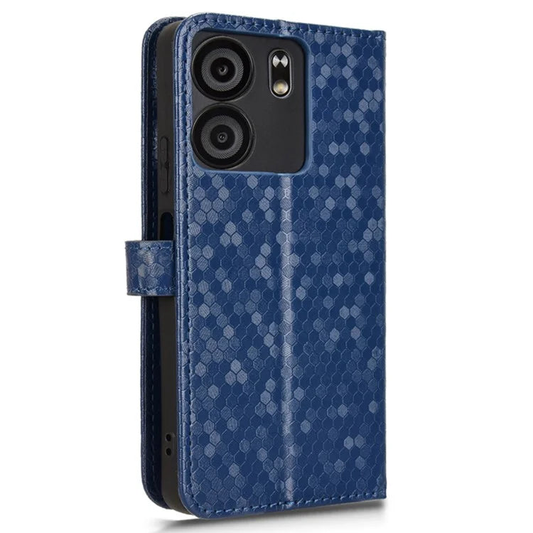For BLU View 5 Phone Case Dot Pattern Imprint PU Leather Flip Wallet Cover