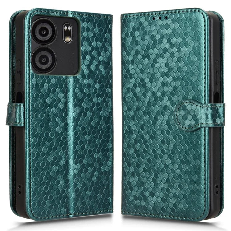 For BLU View 5 Phone Case Dot Pattern Imprint PU Leather Flip Wallet Cover