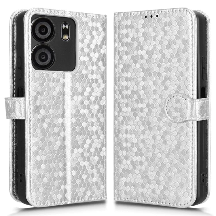 For BLU View 5 Phone Case Dot Pattern Imprint PU Leather Flip Wallet Cover