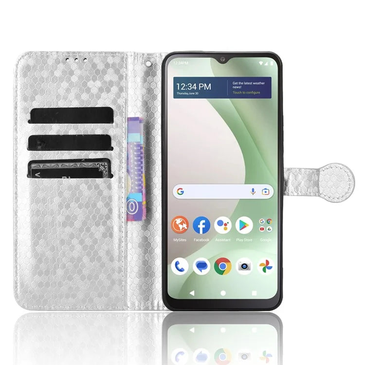 For BLU View 5 Phone Case Dot Pattern Imprint PU Leather Flip Wallet Cover