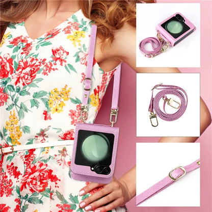 For Samsung Galaxy Z Flip6 5G Case Rhombus Pattern PU Leather+PC Phone Cover