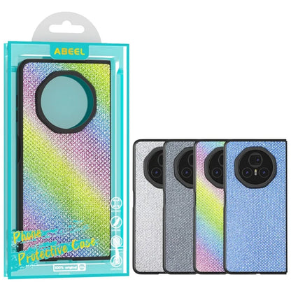 ABEEL For Honor Magic V3 5G Case Black Edge PU+PC Phone Cover Rhinestone Texture