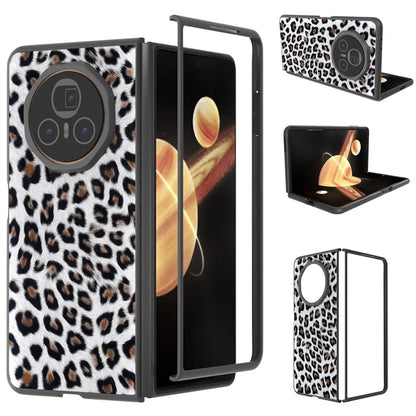 ABEEL For Honor Magic V3 5G Case PU+PC Phone Cover Leopard Pattern