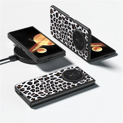 ABEEL For Honor Magic V3 5G Case PU+PC Phone Cover Leopard Pattern