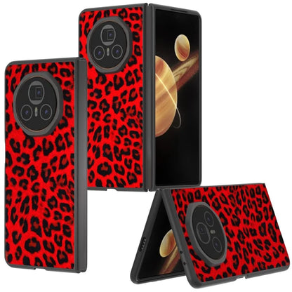ABEEL For Honor Magic V3 5G Case PU+PC Phone Cover Leopard Pattern