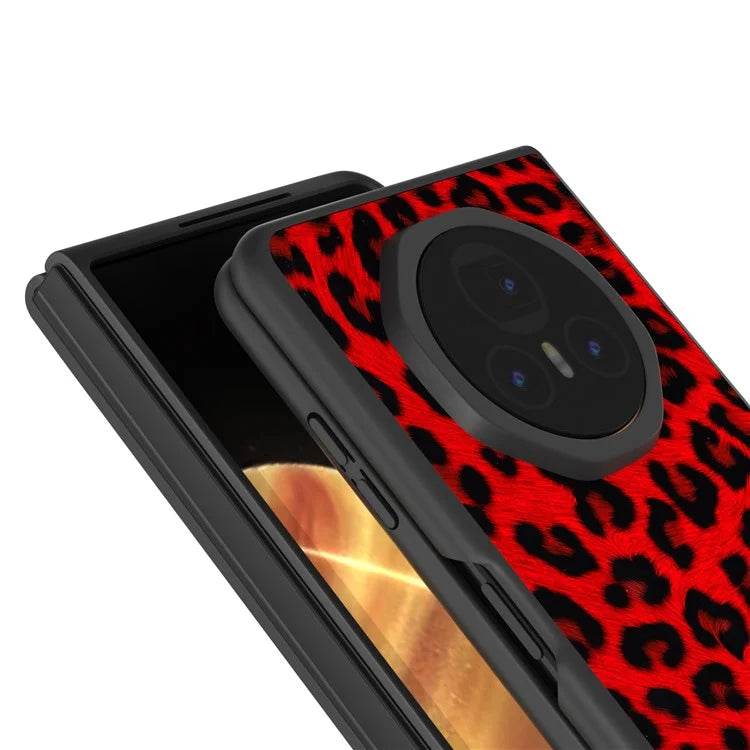 ABEEL For Honor Magic V3 5G Case PU+PC Phone Cover Leopard Pattern
