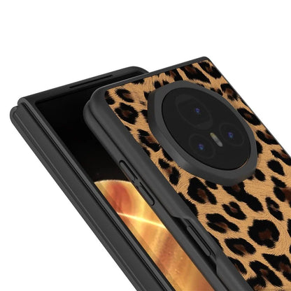 ABEEL For Honor Magic V3 5G Case PU+PC Phone Cover Leopard Pattern