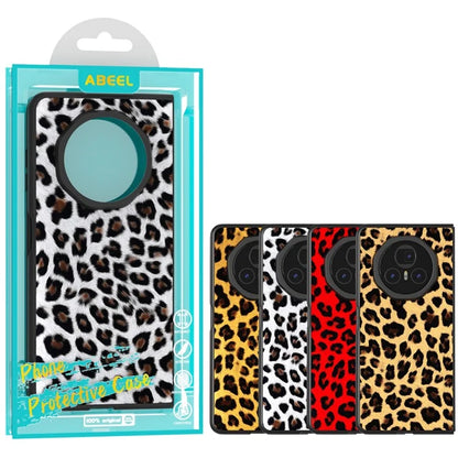 ABEEL For Honor Magic V3 5G Case PU+PC Phone Cover Leopard Pattern