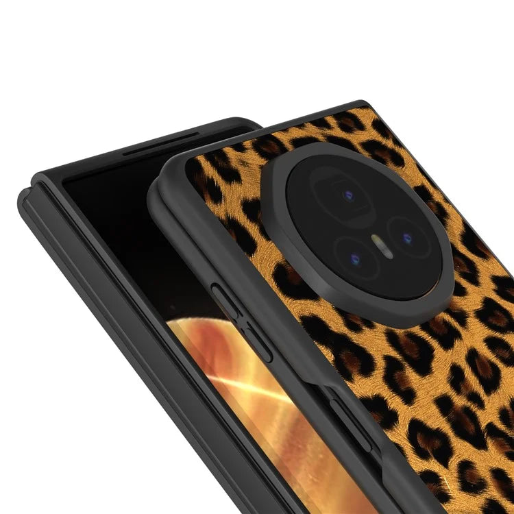 ABEEL For Honor Magic V3 5G Case PU+PC Phone Cover Leopard Pattern