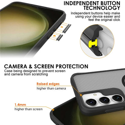 For Samsung Galaxy S24 Magnetic Case Carbon Fiber Texture TPU+PC Hybrid Phone Cover - Black