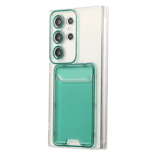 For Samsung Galaxy S24 Ultra Case Back Card Slot TPU Clear Phone Cover