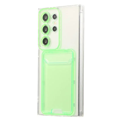 For Samsung Galaxy S24 Ultra Case Back Card Slot TPU Clear Phone Cover