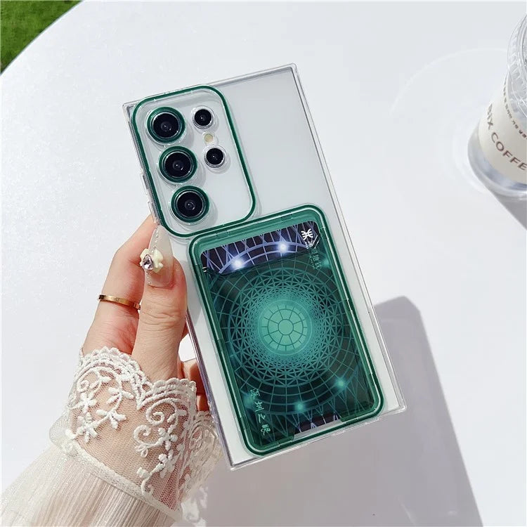 For Samsung Galaxy S24 Ultra Case Back Card Slot TPU Clear Phone Cover
