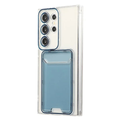 For Samsung Galaxy S24 Ultra Case Back Card Slot TPU Clear Phone Cover