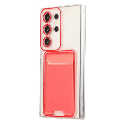 For Samsung Galaxy S24 Ultra Case Back Card Slot TPU Clear Phone Cover