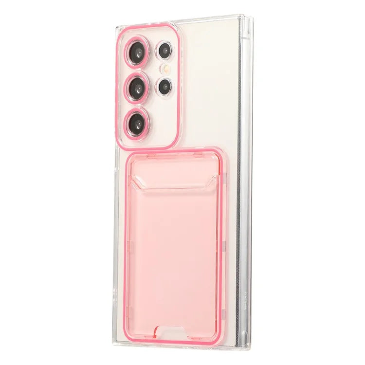 For Samsung Galaxy S24 Ultra Case Back Card Slot TPU Clear Phone Cover