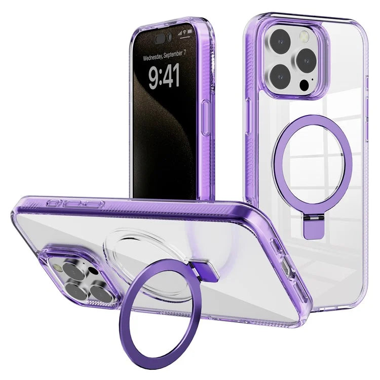 G Style For iPhone 15 Pro Max Case TPU+PC Phone Cover Ring Holder Compatible with MagSafe