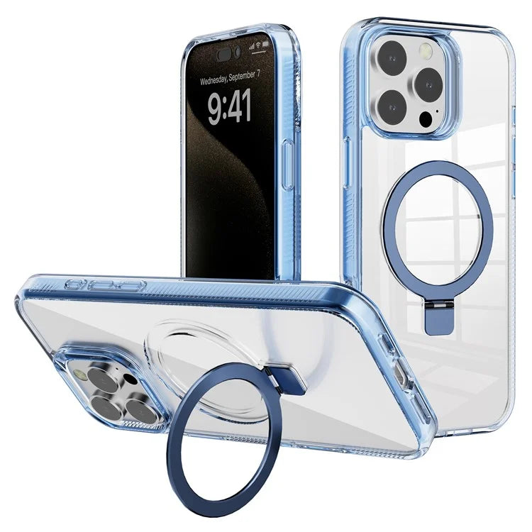 G Style For iPhone 15 Pro Max Case TPU+PC Phone Cover Ring Holder Compatible with MagSafe