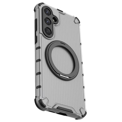 For Samsung Galaxy A55 5G Magnetic Case Invisible Ring Holder PC+TPU Phone Cover Vertical Stripe Back