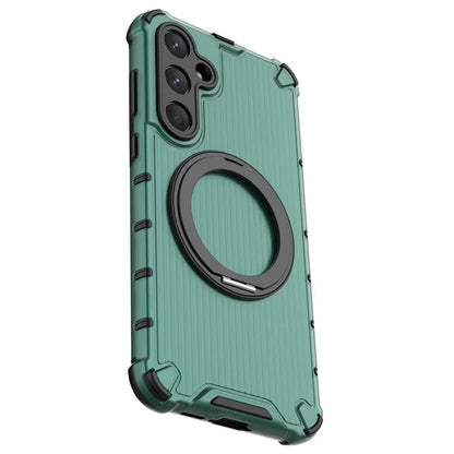 For Samsung Galaxy A55 5G Magnetic Case Invisible Ring Holder PC+TPU Phone Cover Vertical Stripe Back
