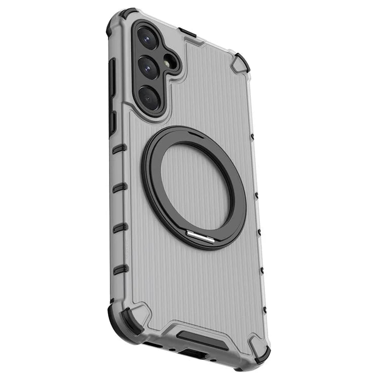 For Samsung Galaxy A35 5G Case Rotation Magnetic Kickstand PC+TPU Phone Cover Vertical Stripe